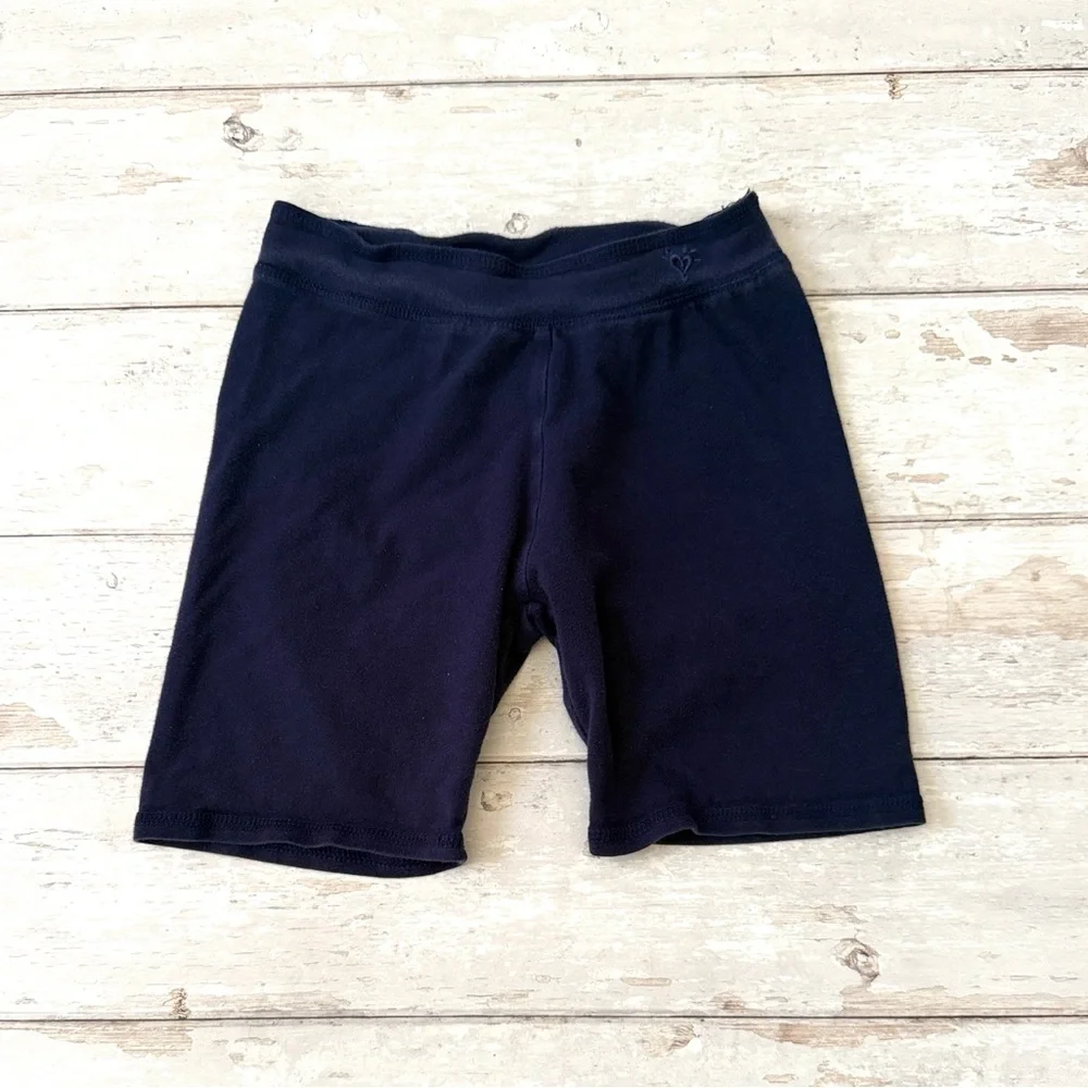 Justice Size 8 Girls Navy Blue Biker Shorts Spandex Stretch Pants Leggings Kids